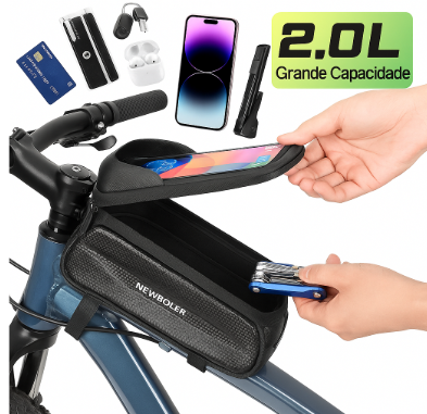 Bolsa para Bicicleta MTB com Suporte para Celular Touch e Impermeável