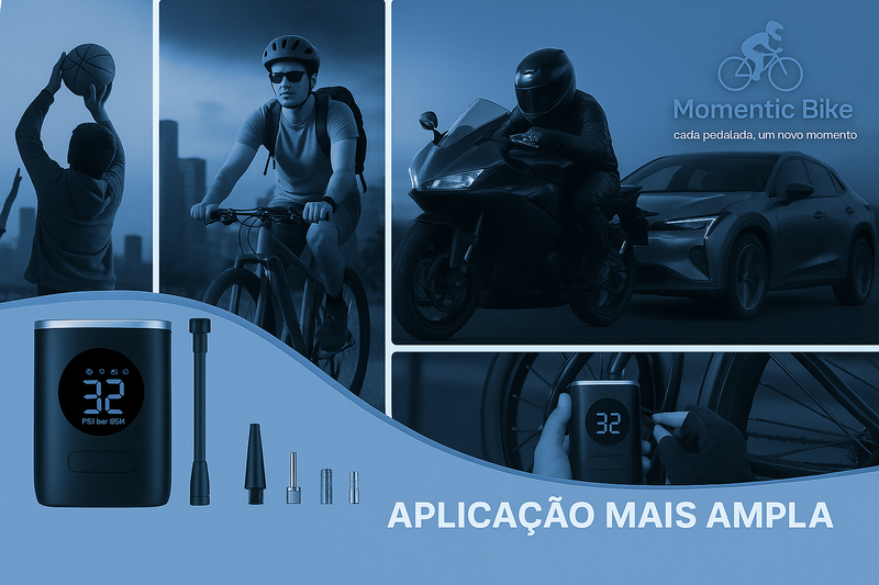 Bomba de Encher Pneu de Bicicleta Elétrica Portátil Recarregavél USB