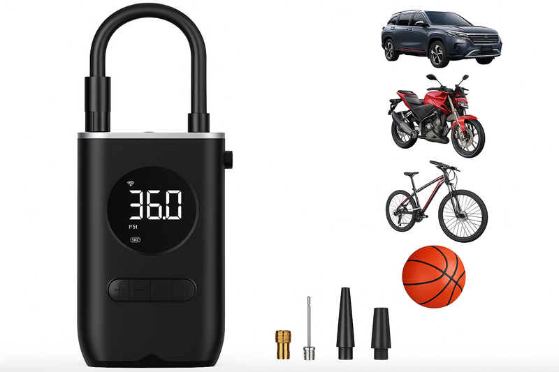 Bomba de Encher Pneu de Bicicleta Elétrica Portátil Recarregavél USB