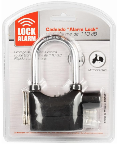 Cadeado Bicicleta com Alarme 110dB – Trava Bike e Moto Antifurto 