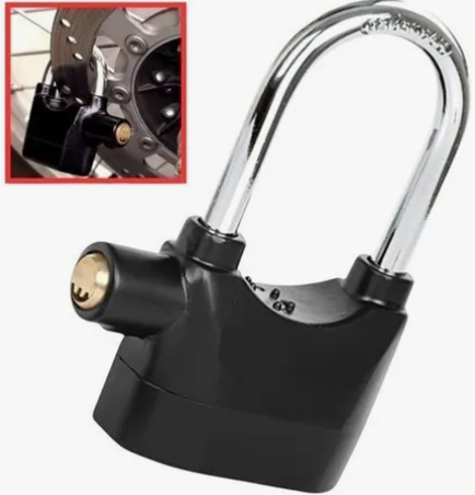 Cadeado Bicicleta com Alarme 110dB – Trava Bike e Moto Antifurto 