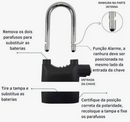 Cadeado Bicicleta com Alarme 110dB – Trava Bike e Moto Antifurto 