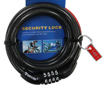 Cadeado Bicicleta com Senha – Trava Segurança Bike 80cm Cabo de Aço
