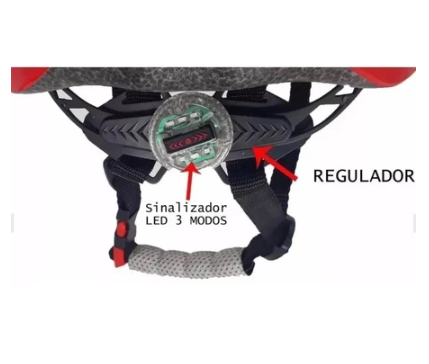 Capacete Ciclismo Com Sinalizador De Led Leve E Resistente Bicicleta Adulto Bike