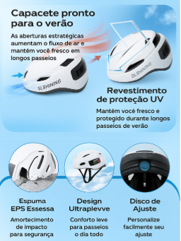 Capacete de Bicicleta Inteligente com Seta e Display Personalizavel