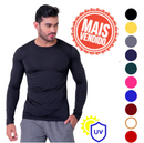 Camisa UV Masculina Manga Longa Segunda Pele Térmica Proteção Solar 50+ Esportes Outdoor