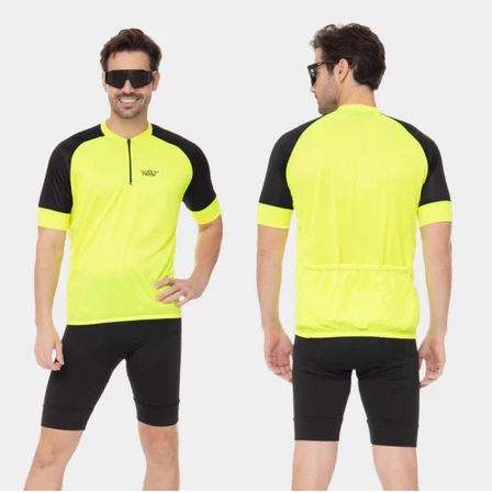 Conjunto Ciclismo Masculino Roupa Ciclismo Masculino, Roupa Ciclismo Way Fresh – Camisa UV + Bermuda com Forro em Espuma