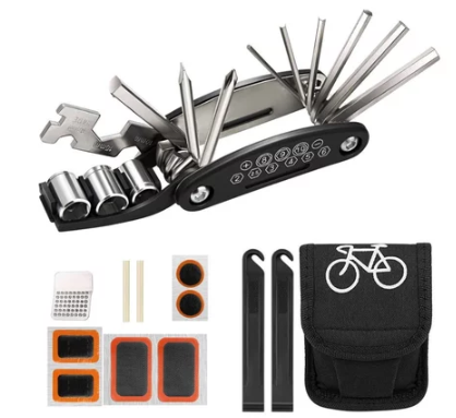 Kit Ferramentas Bike com Bolsa de Selim, Chave Allen e Remendo de Pneu
