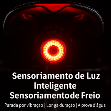 Luz de Freio Bicicleta à Prova d'Água USB Recarregável LED