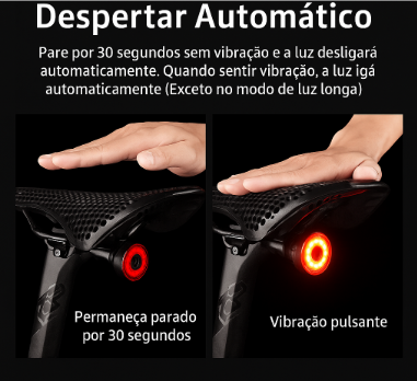 Luz de Freio Bicicleta à Prova d'Água USB Recarregável LED