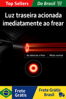 Luz de Freio Bicicleta à Prova d'Água USB Recarregável LED