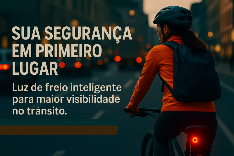 Luz de Freio Bicicleta à Prova d'Água USB Recarregável LED