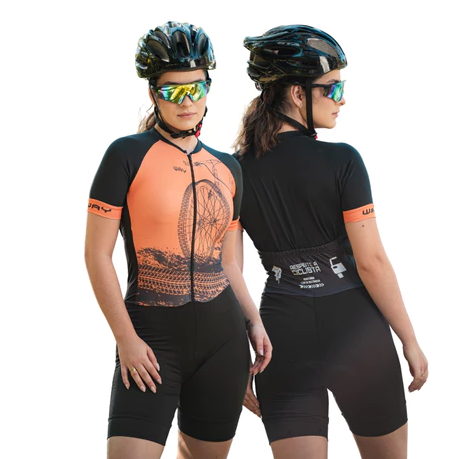 Macaquinho Ciclismo Feminino Forro Espuma Confortável com Bolsos e Proteção UV – Zero Transparência