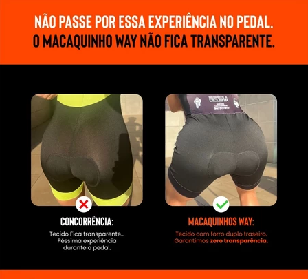 Macaquinho Ciclismo Feminino Forro Espuma Confortável com Bolsos e Proteção UV – Zero Transparência