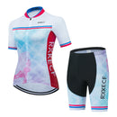 RXKECF Pro 2023 Woman Short Sleeve Cycling Jersey Set Sports Outfit Bike Clothing Kit Mtb Maillot Cyclist Bicycle Clothes