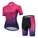 RXKECF Pro 2023 Woman Short Sleeve Cycling Jersey Set Sports Outfit Bike Clothing Kit Mtb Maillot Cyclist Bicycle Clothes
