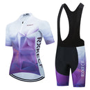 RXKECF Pro 2023 Woman Short Sleeve Cycling Jersey Set Sports Outfit Bike Clothing Kit Mtb Maillot Cyclist Bicycle Clothes