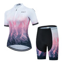 RXKECF Pro 2023 Woman Short Sleeve Cycling Jersey Set Sports Outfit Bike Clothing Kit Mtb Maillot Cyclist Bicycle Clothes