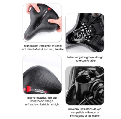 Assento De Bicicleta Banco Selim Super Confortável Selim Largo Bicicleta C/sinalizador adesivo Refletivo